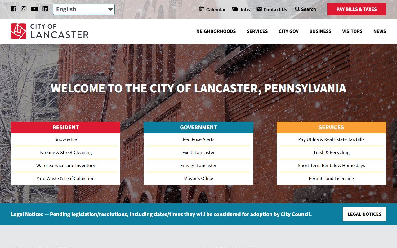 Lancaster Pennsylvania city government dissolution of marriage records