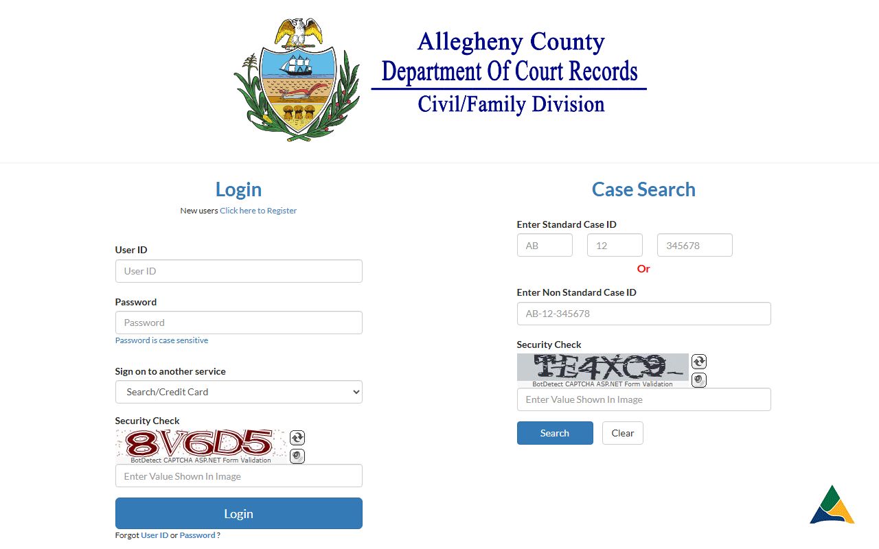Allegheny County civil case search dissolution of marriage records