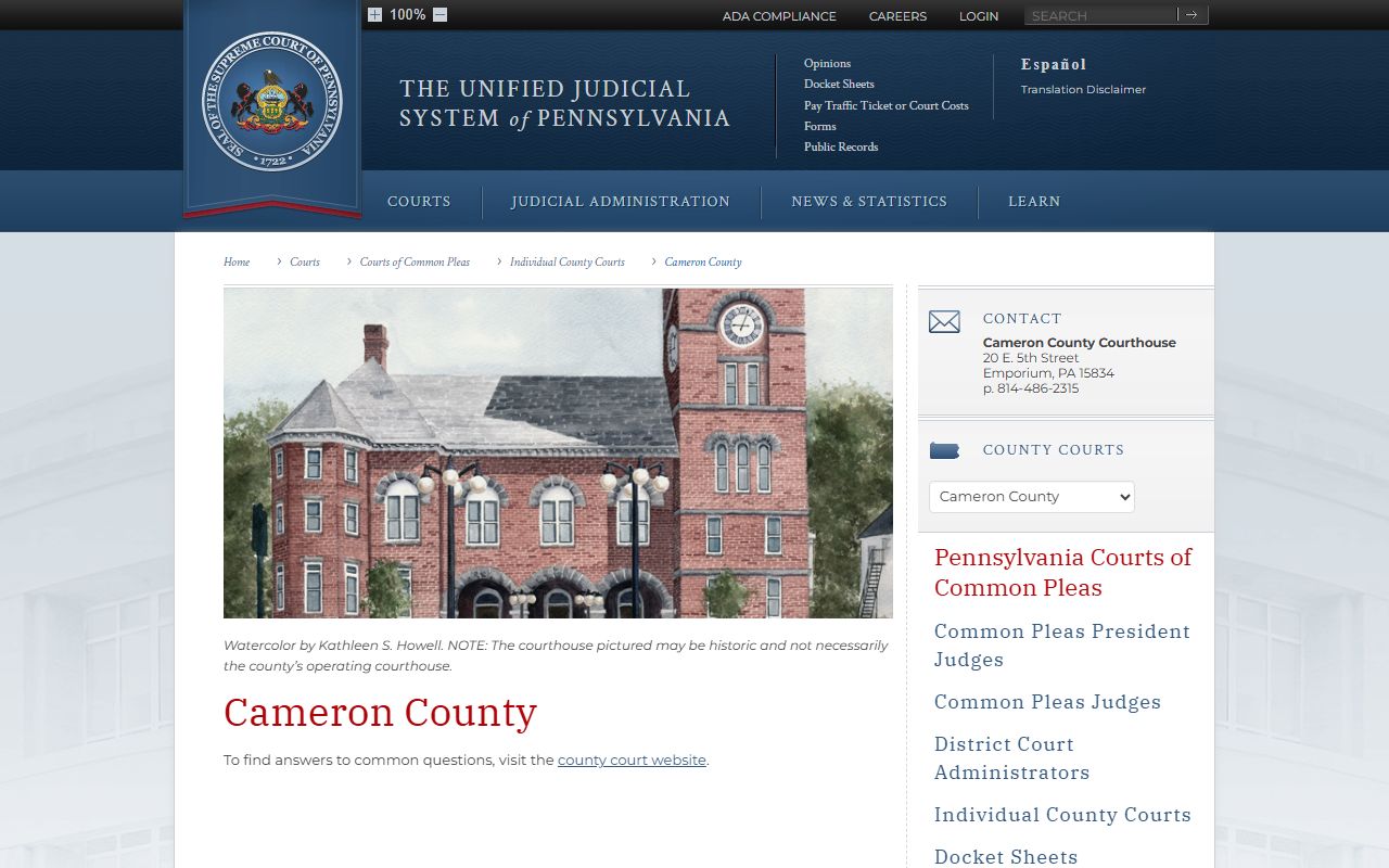 Cameron County dissolution of marriage court of common pleas records