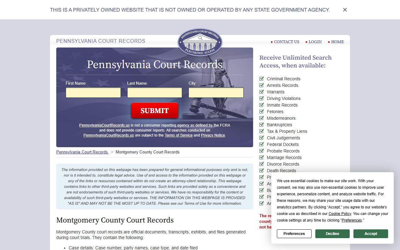 Montgomery County court records dissolution of marriage case search