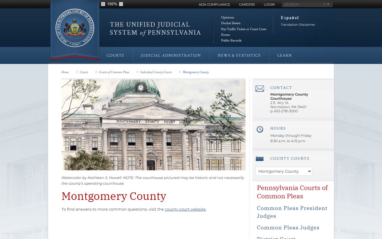 Montgomery County Court of Common Pleas dissolution of marriage docket