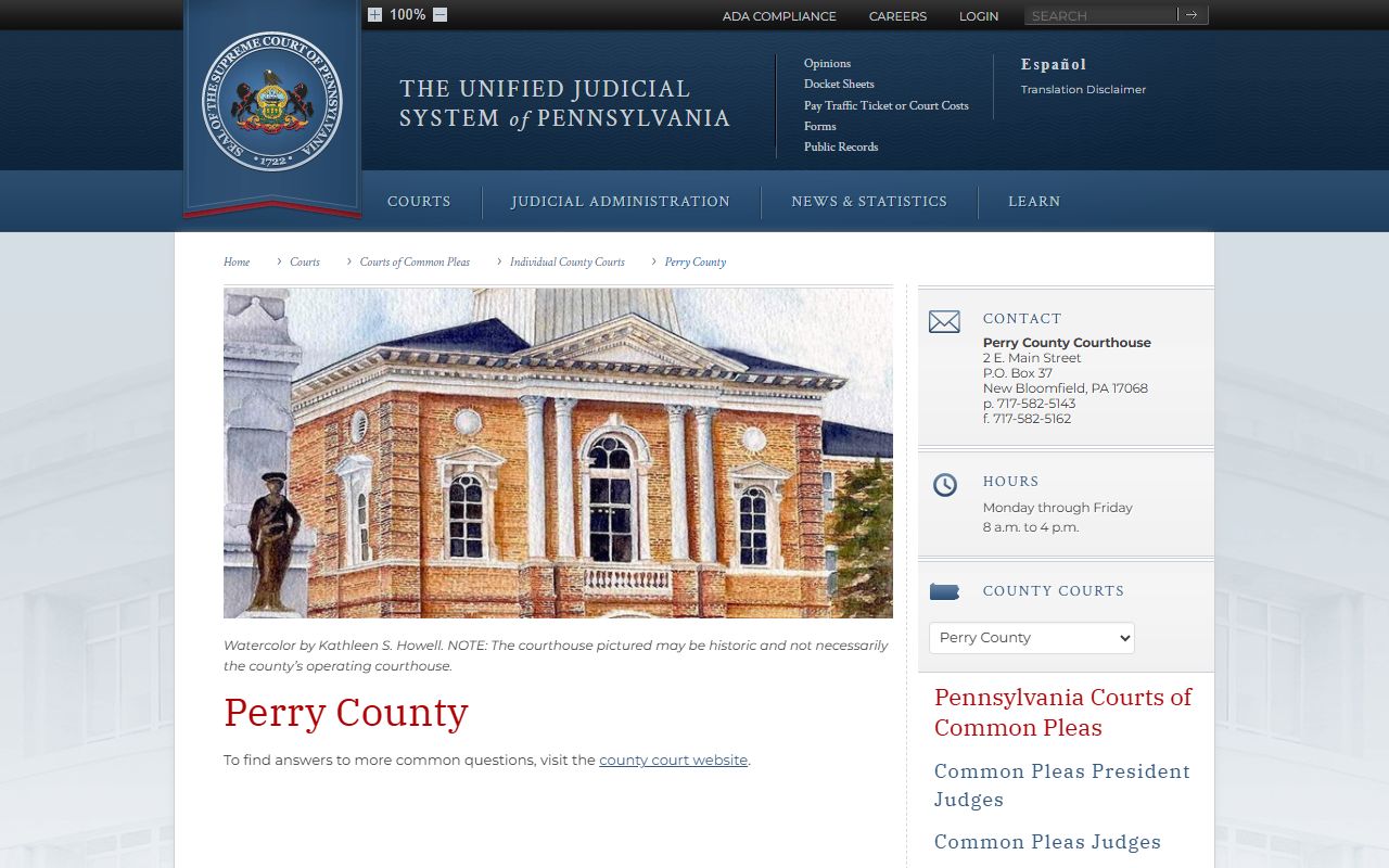 Perry County Court of Common Pleas dissolution of marriage case dockets