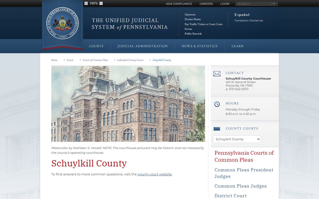 Schuylkill County dissolution of marriage court records Pennsylvania