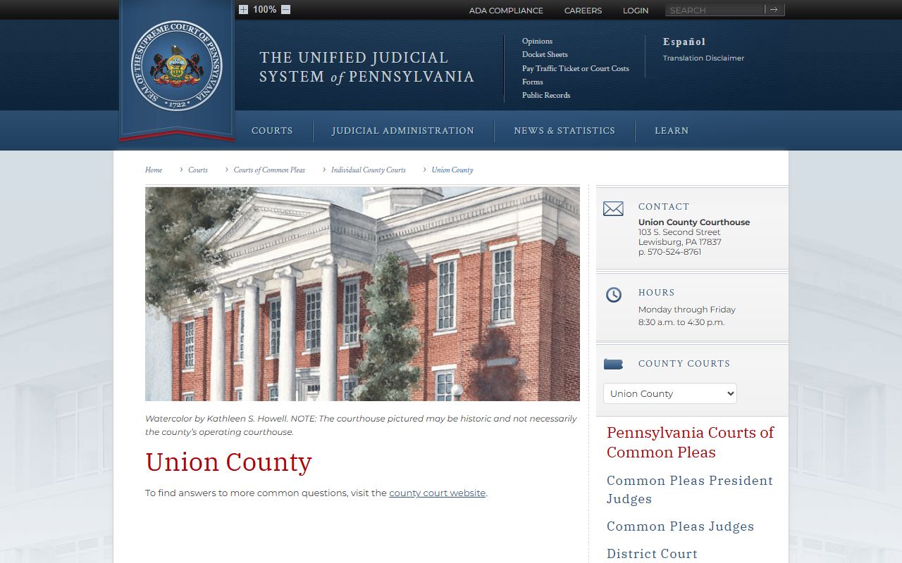 Union County dissolution of marriage Lewisburg court records